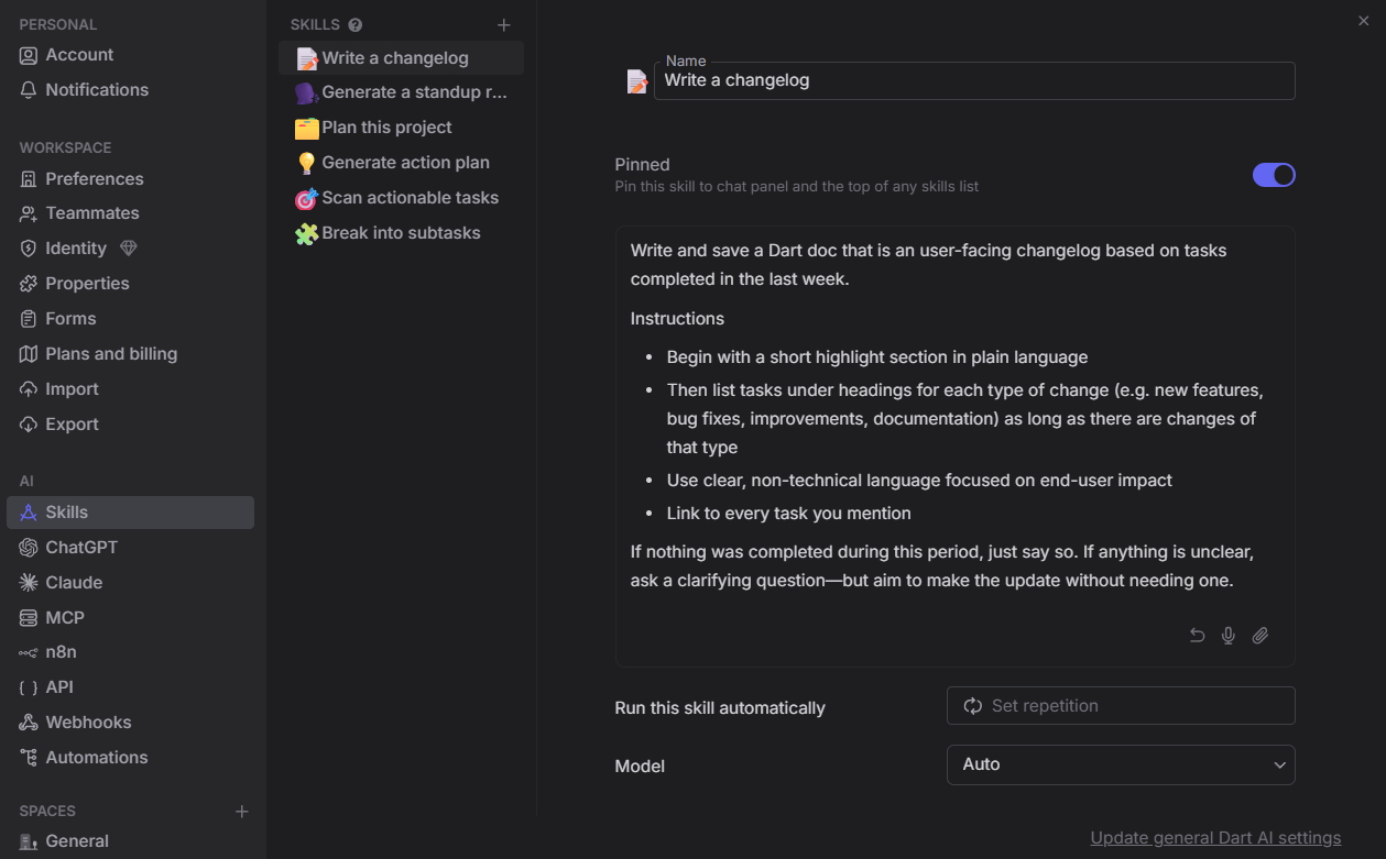 Dart Reports feature screenshot
